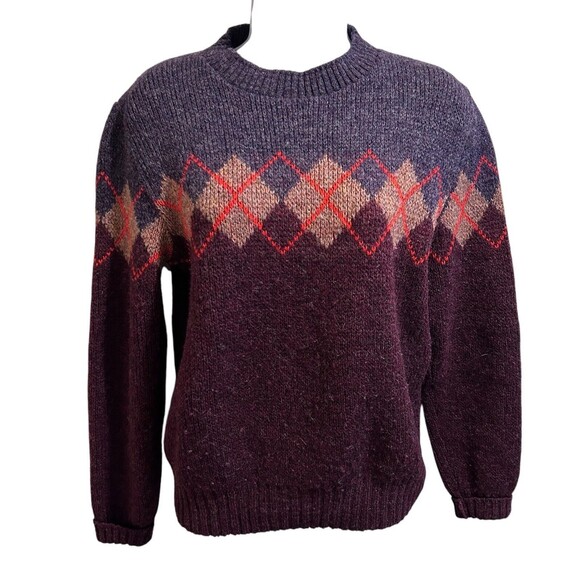 Vintage Pendleton 100% Wool Sweater Small Made In USA Argyle - Picture 1 of 4